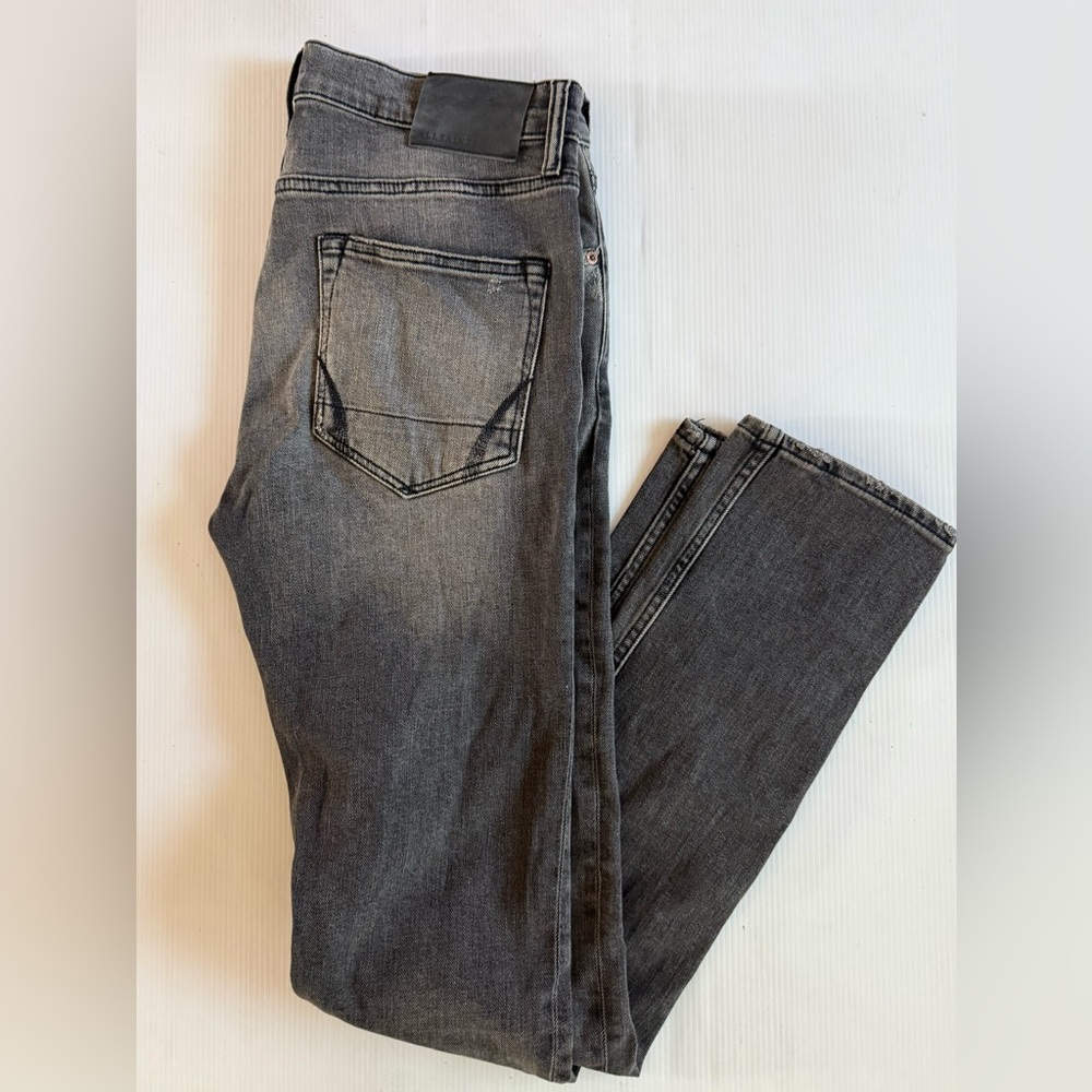 All Saints Jeans Mens 32x33 Black Denim Cigarette Skinny Straight Stretch Work‎